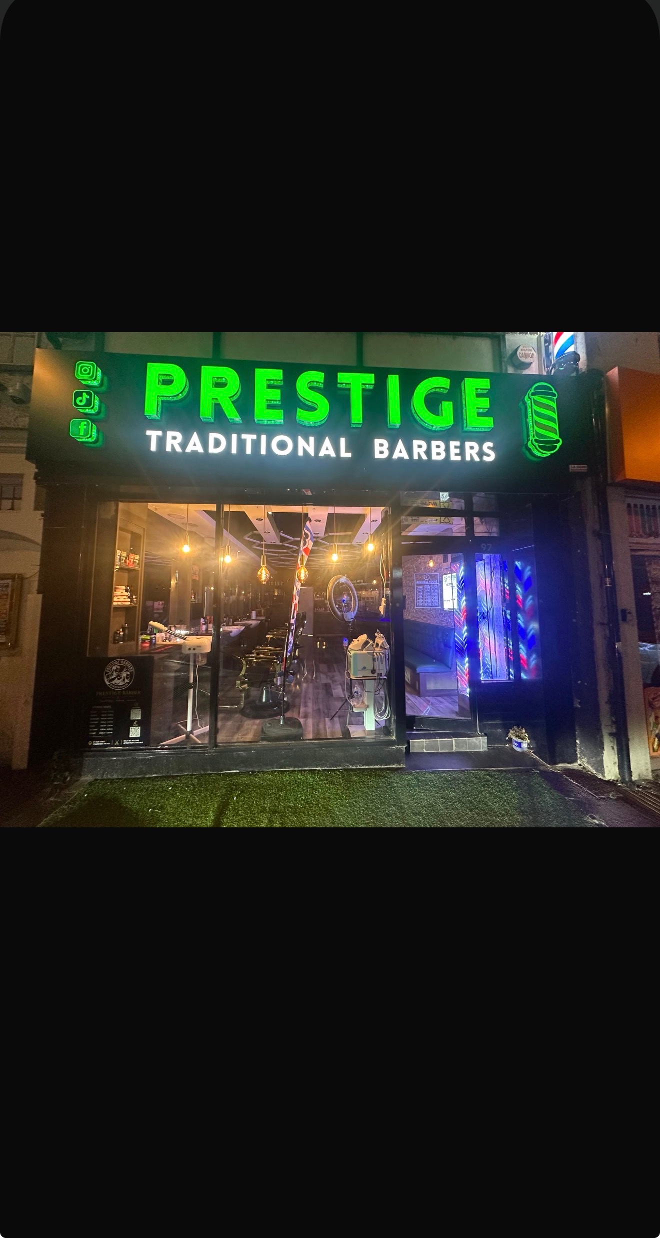 Outside prestige barbers Stourbridge